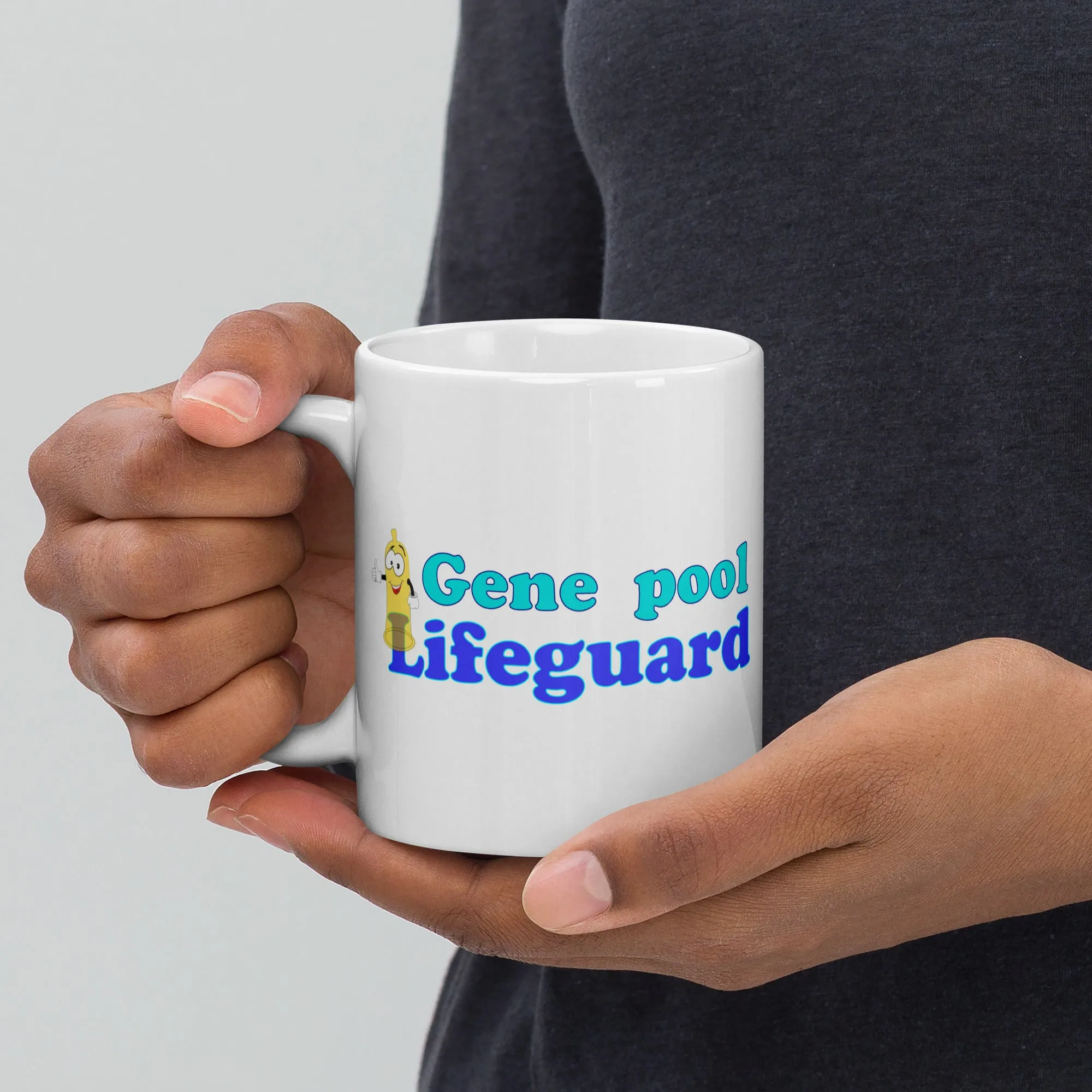 Gene Pool Lifeguard White glossy mug