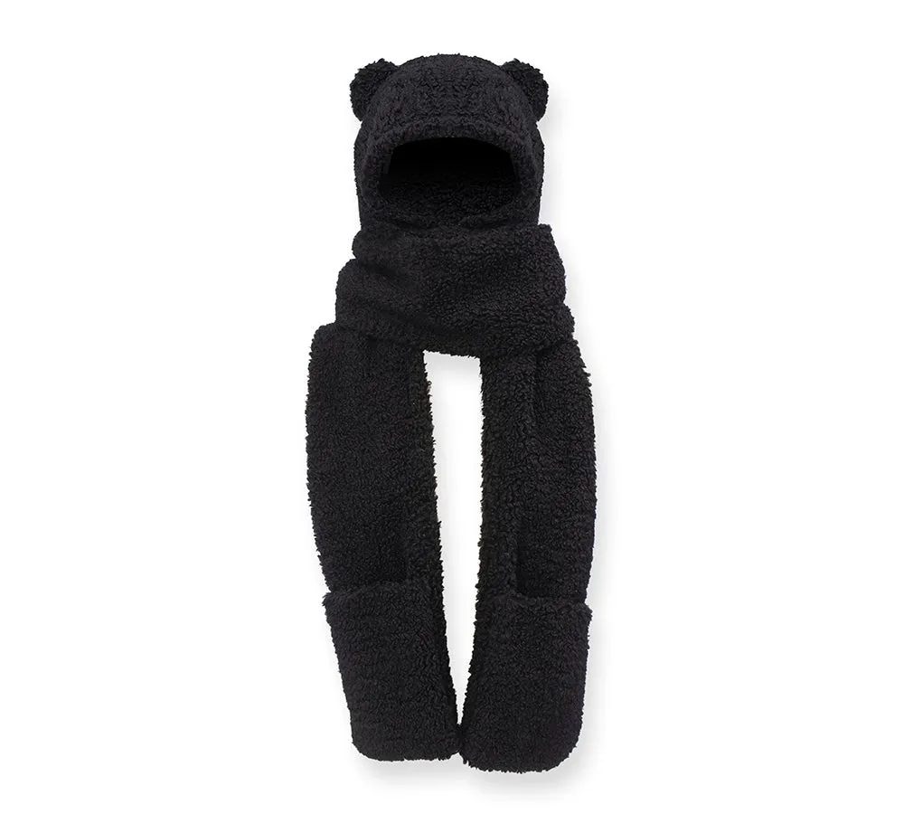 Hat Scarf and Gloves 3 In 1 Cute Bear Plush Hat