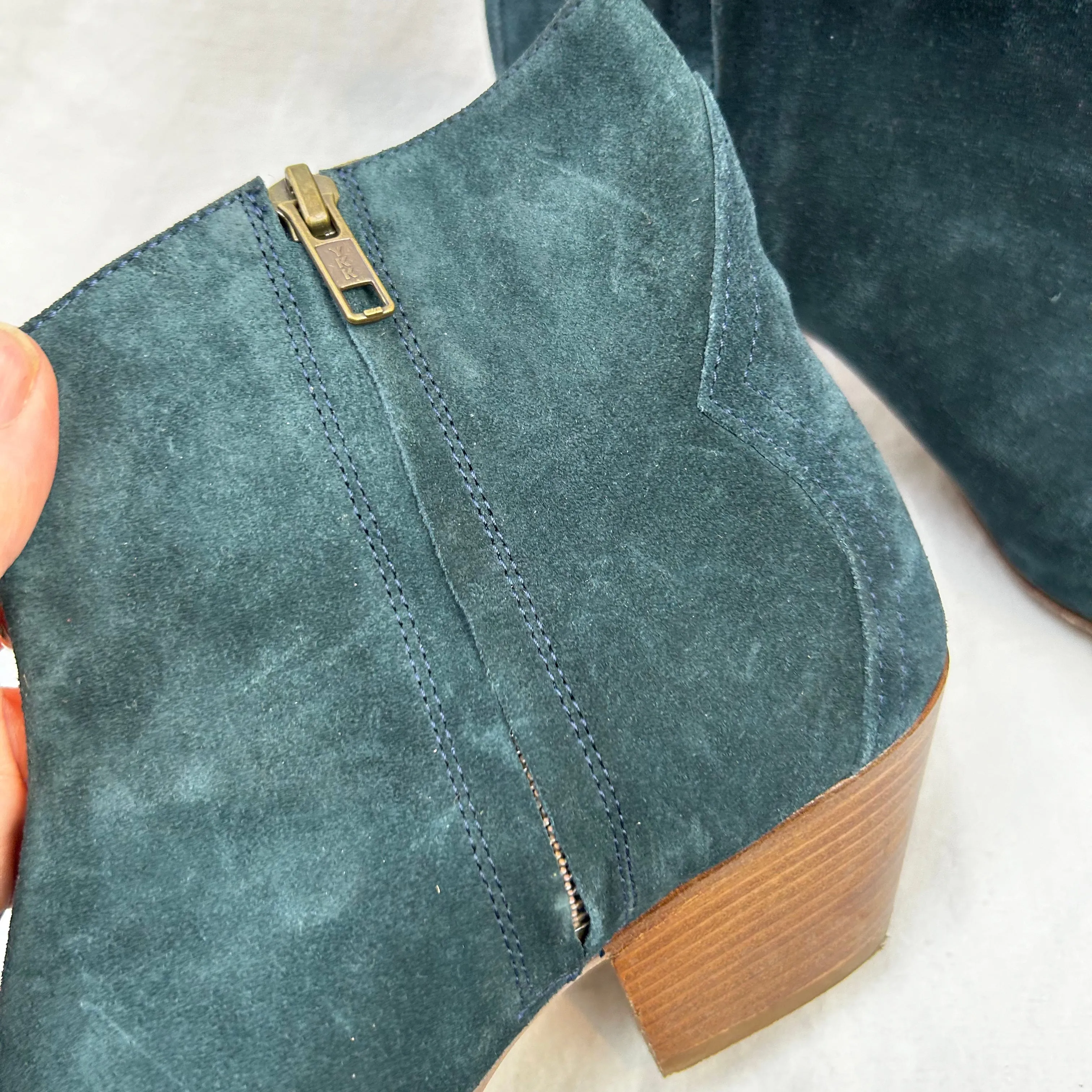 Isabel Marant Peacock Blue Suede Western Boots 37