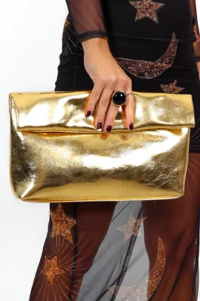 Keep Me Close - Gold Grab Clutch Bag