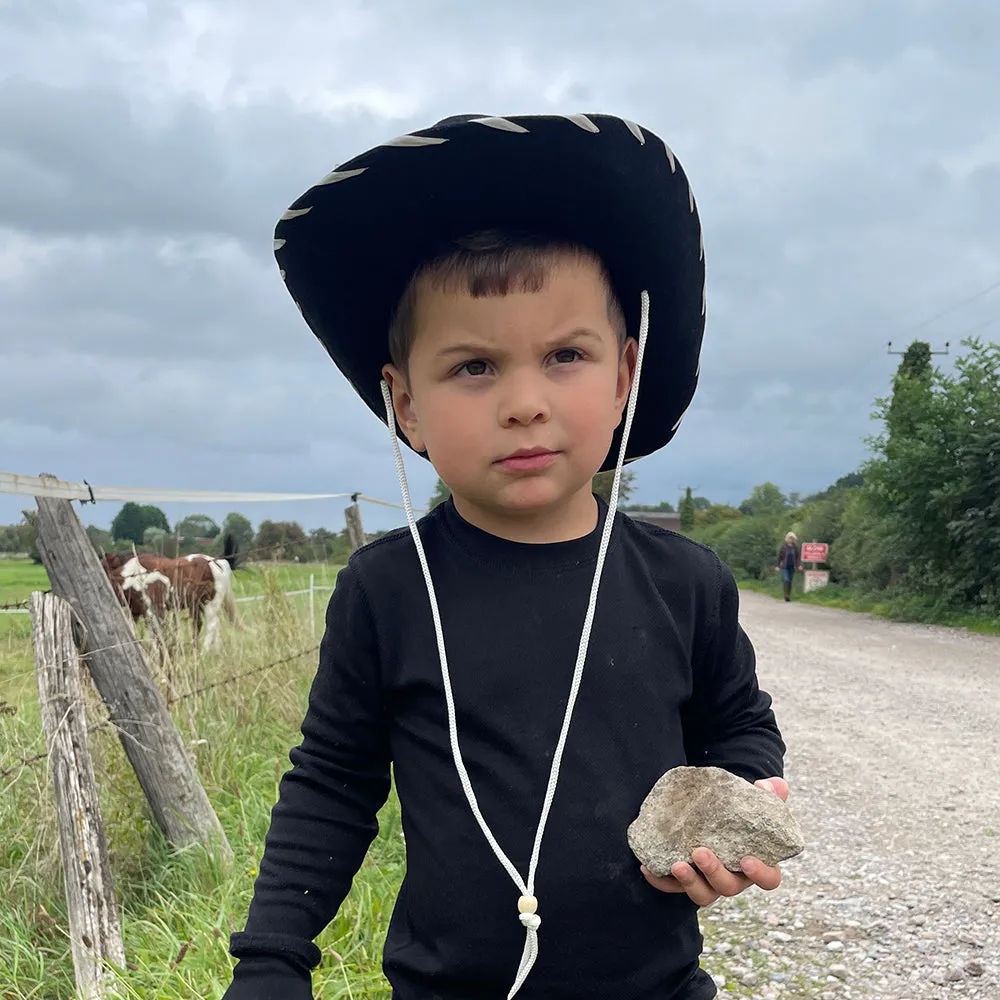 Kids Cowboy Hat Black-White Wholesale Pack