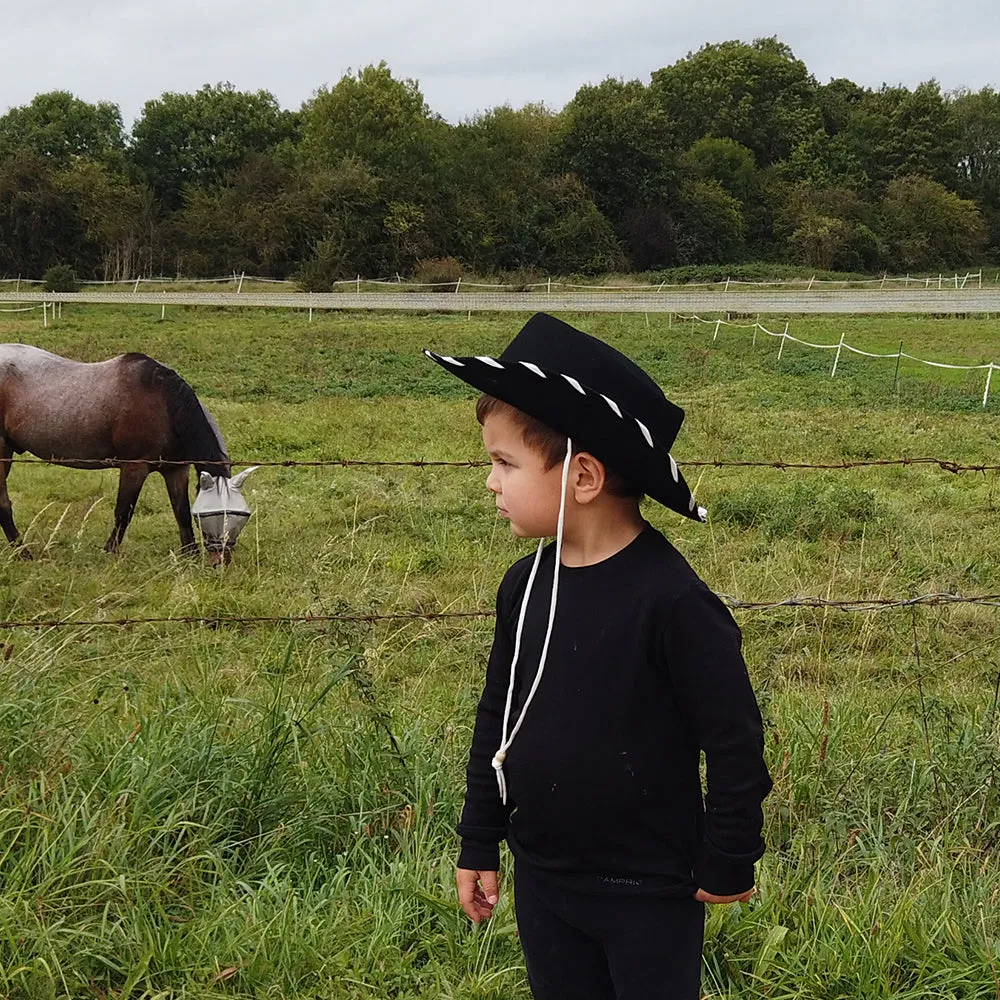 Kids Cowboy Hat - Black-White