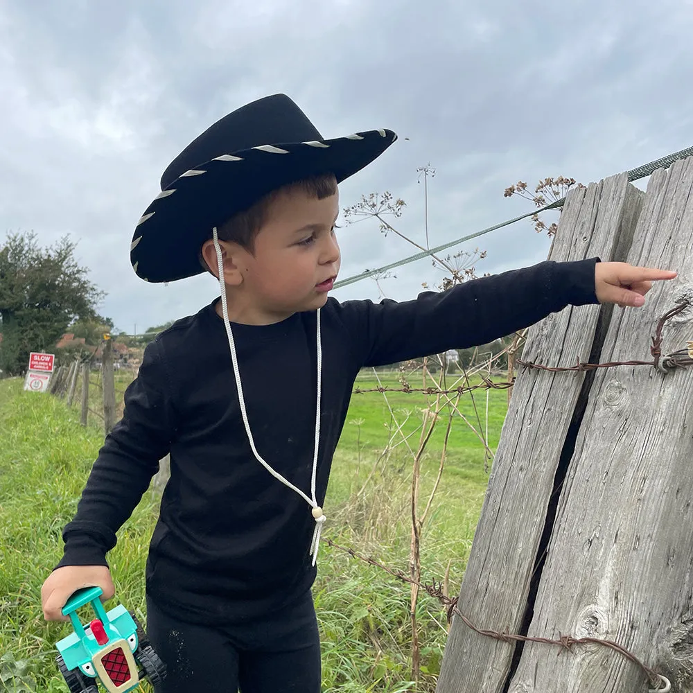 Kids Cowboy Hat - Black-White