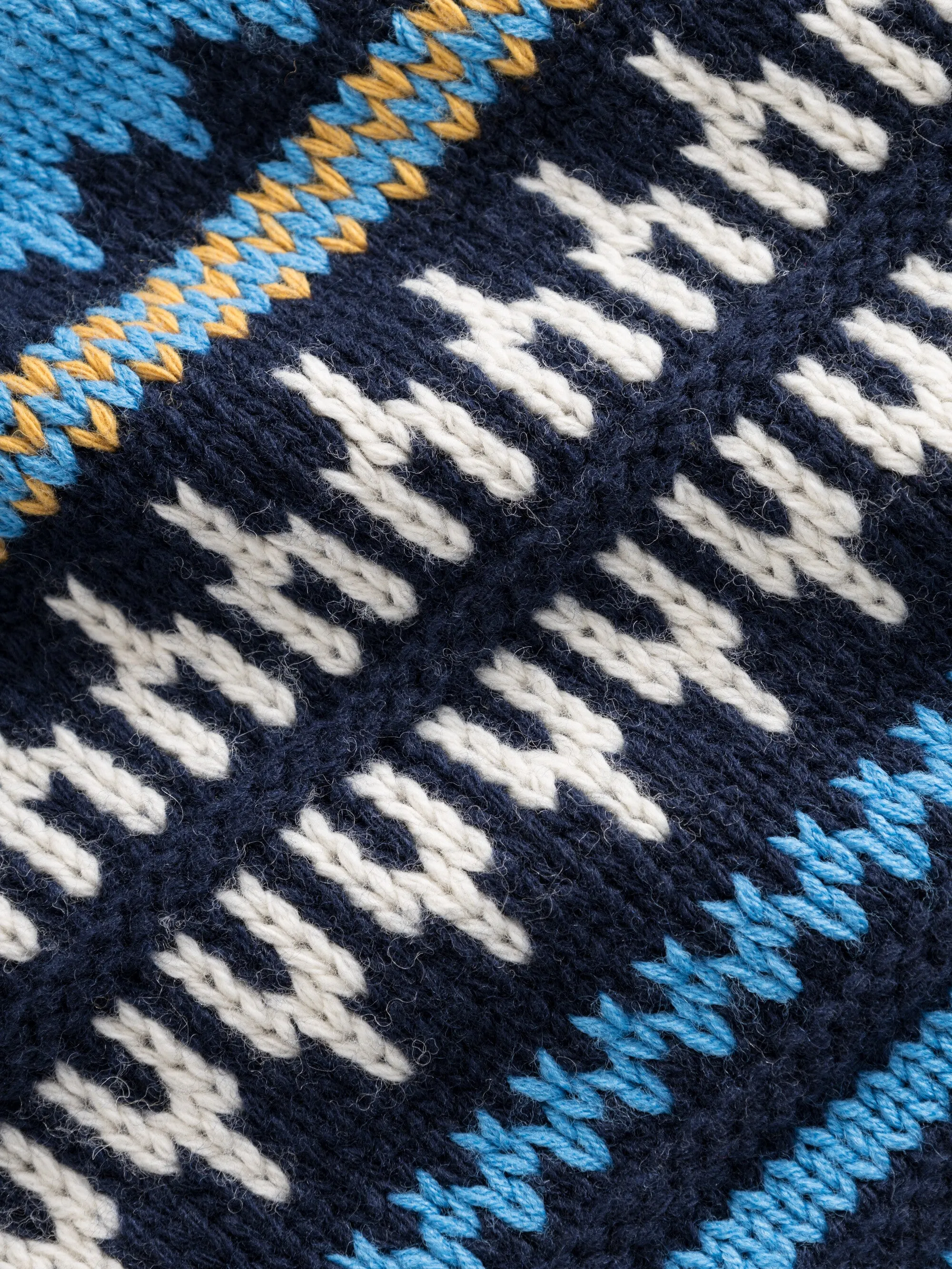 Knitted pattern crew neck - Blue stripe