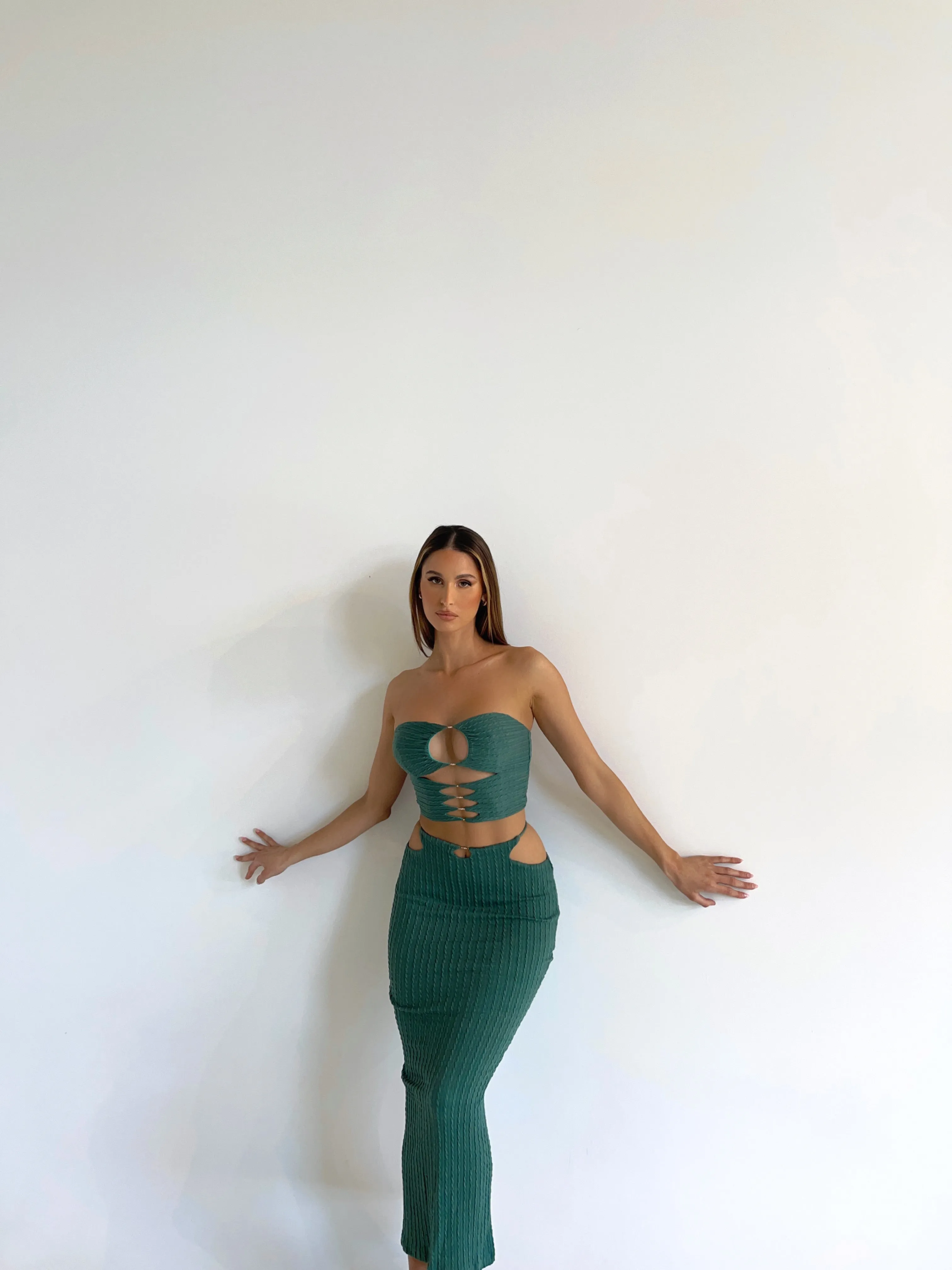 LARISSA MAXI SKIRT GREEN - OUTCAST EXCLUSIVES