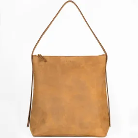 LEATHER SHOPPER "JOKA" IN COGNAC