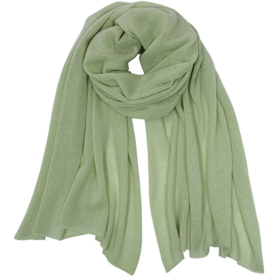 LIGHT CASHMERE SCARF IN LIME GREEN