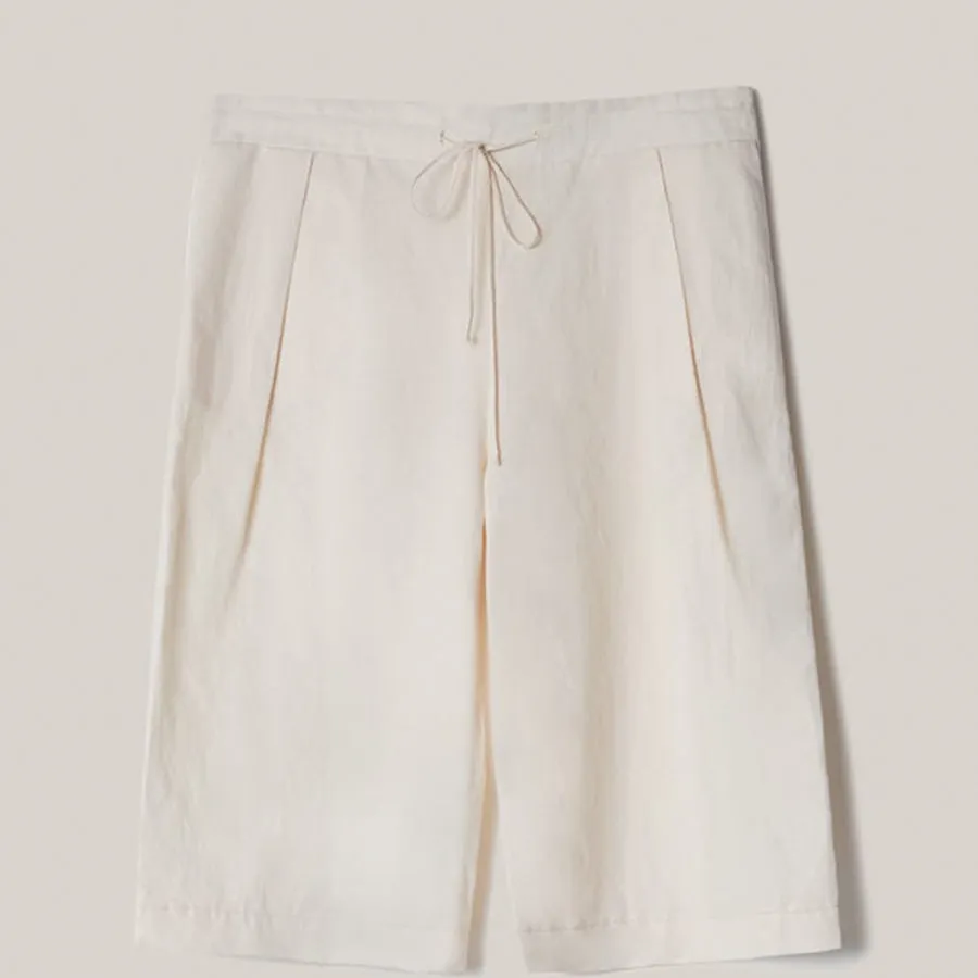 LINEN BERMUDA SHORTS "BOARD" IN OFF-WHITE