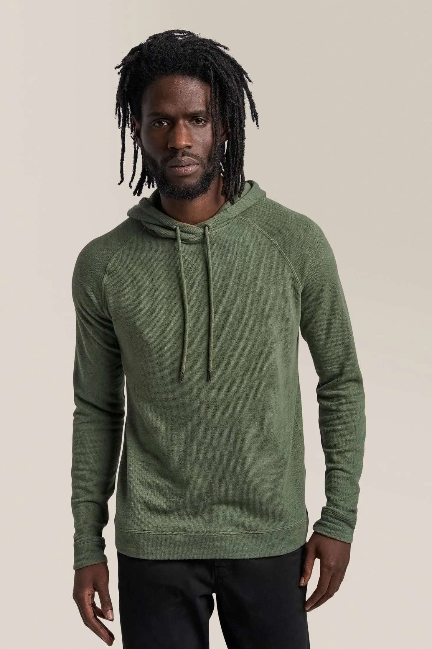 Long Sleeve Hoodie | Natural Marled French Terry