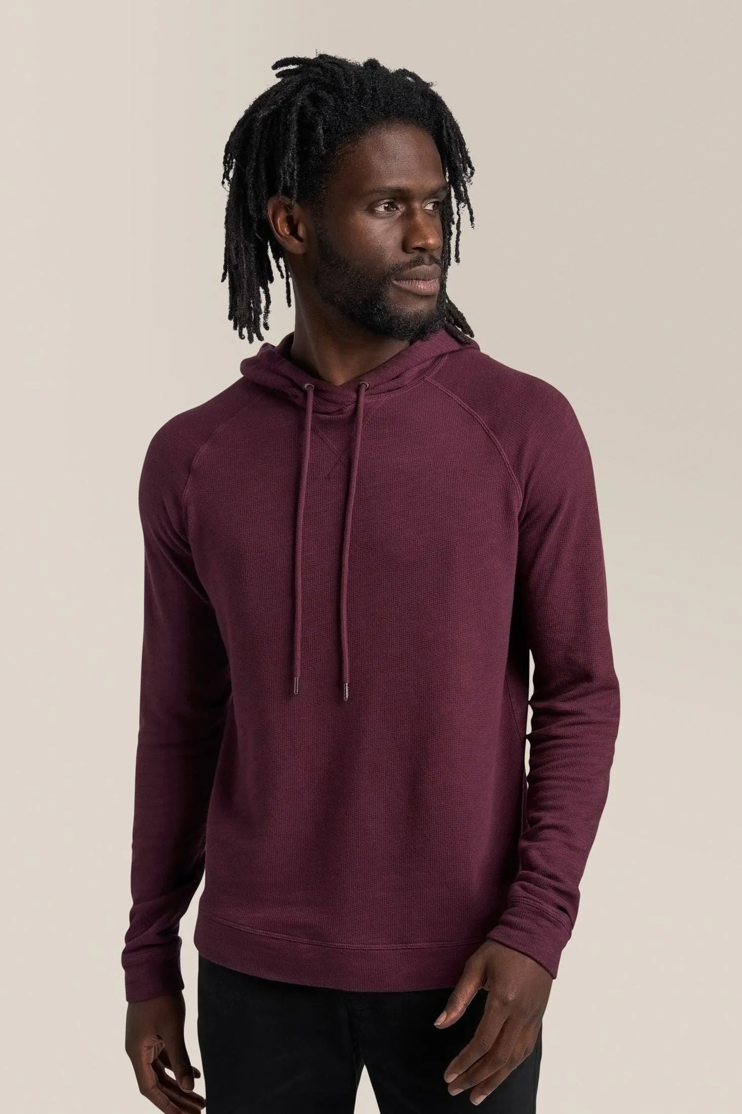 Long Sleeve Hoodie | Natural Marled French Terry