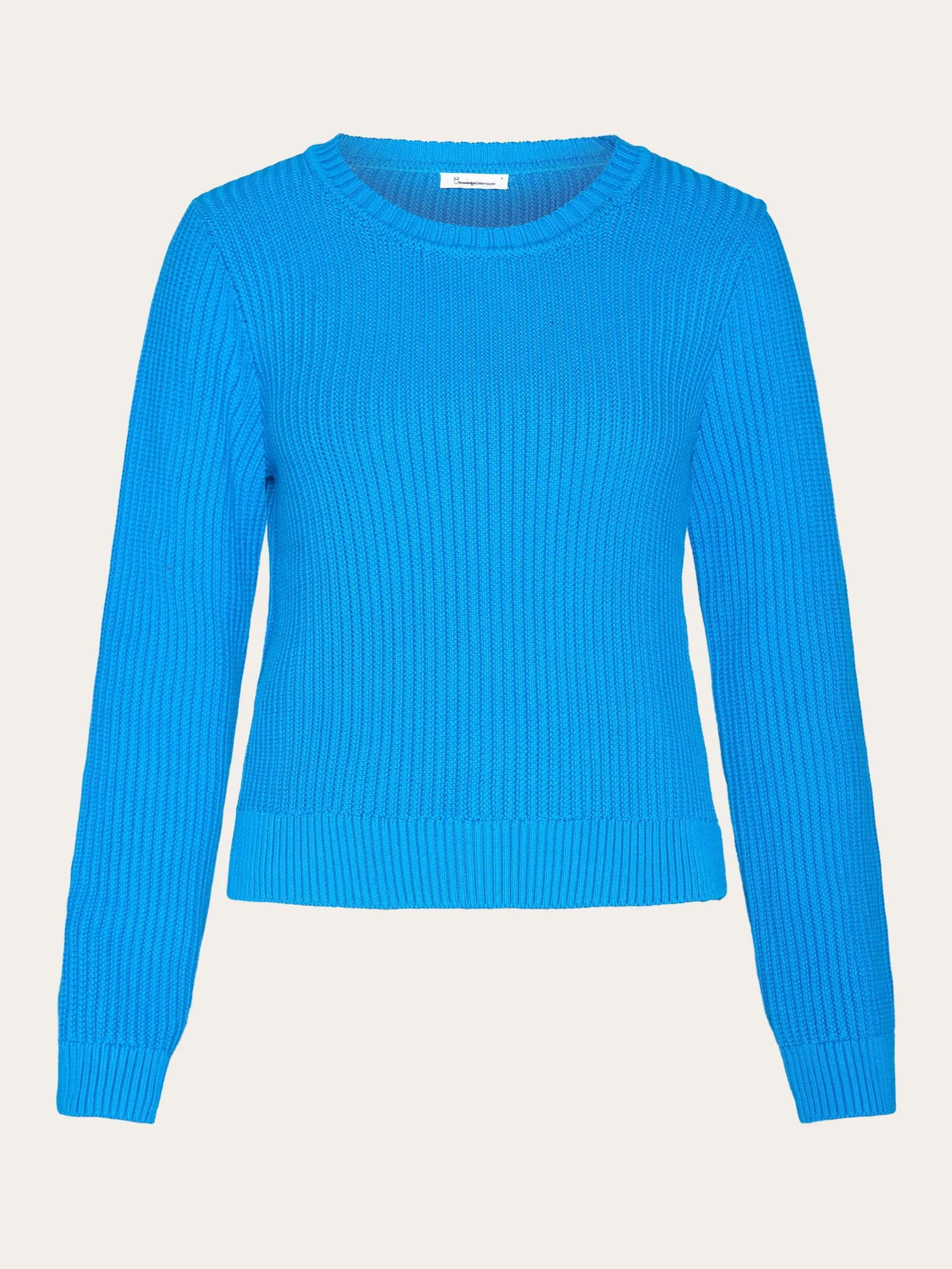 Long sleeve knitted crew neck - OCS/Vegan - Malibu Blue