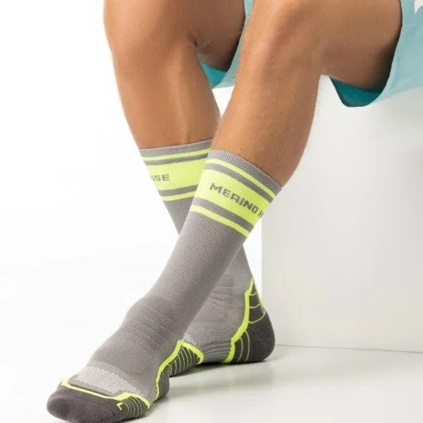 Men's Ride Soft Cycling Gray crew socks 2-packs