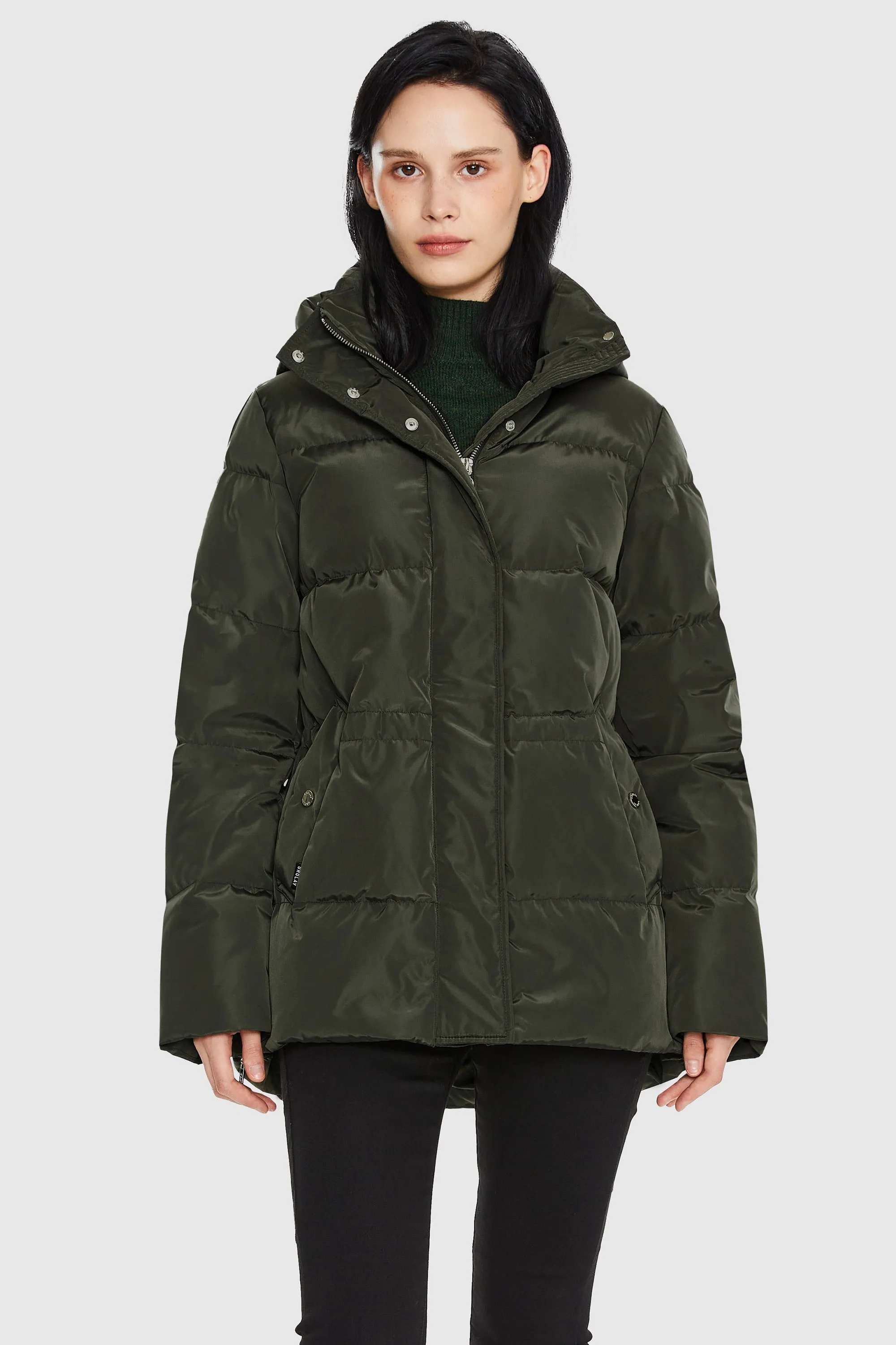 Mid-Length Hooded Down Jacket