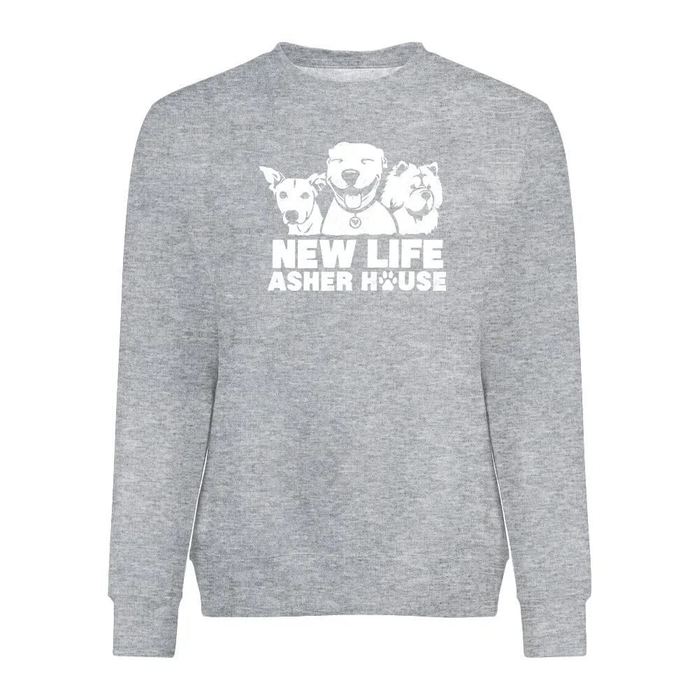 New Life Asher House Vintage White Logo Crewneck