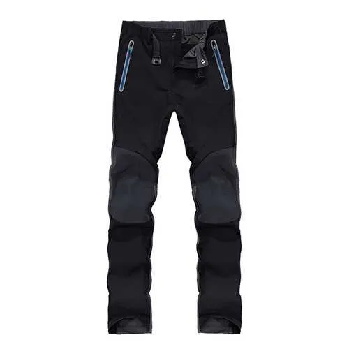 Outdoor Soft Shell Pants Male Waterproof Windproof Elastic Sports Hiking Climbing Trousers