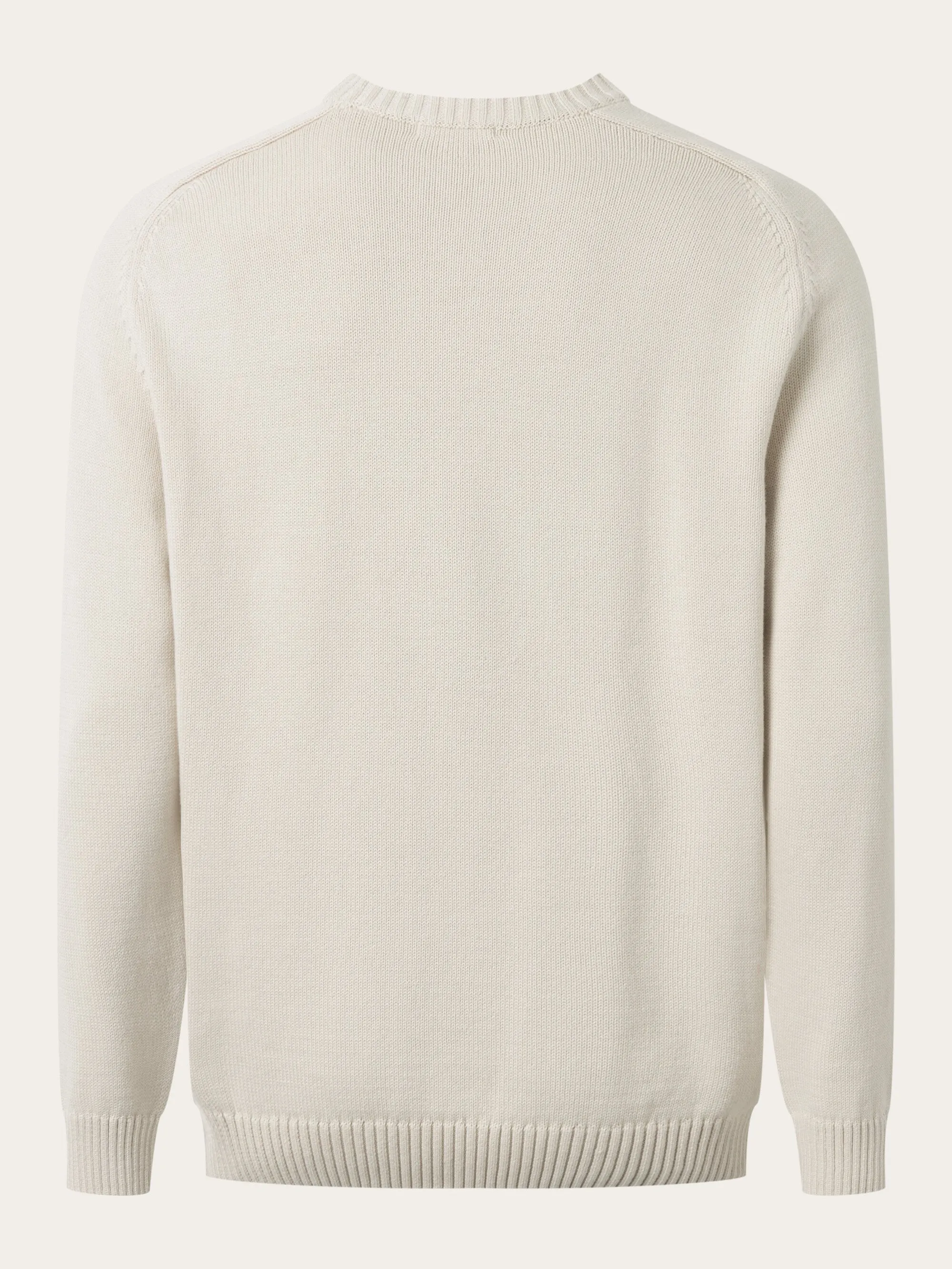 Plain knitted crew neck - Buttercream