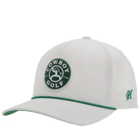 "Cowboy Golf" Hat White w/Green & White Patch