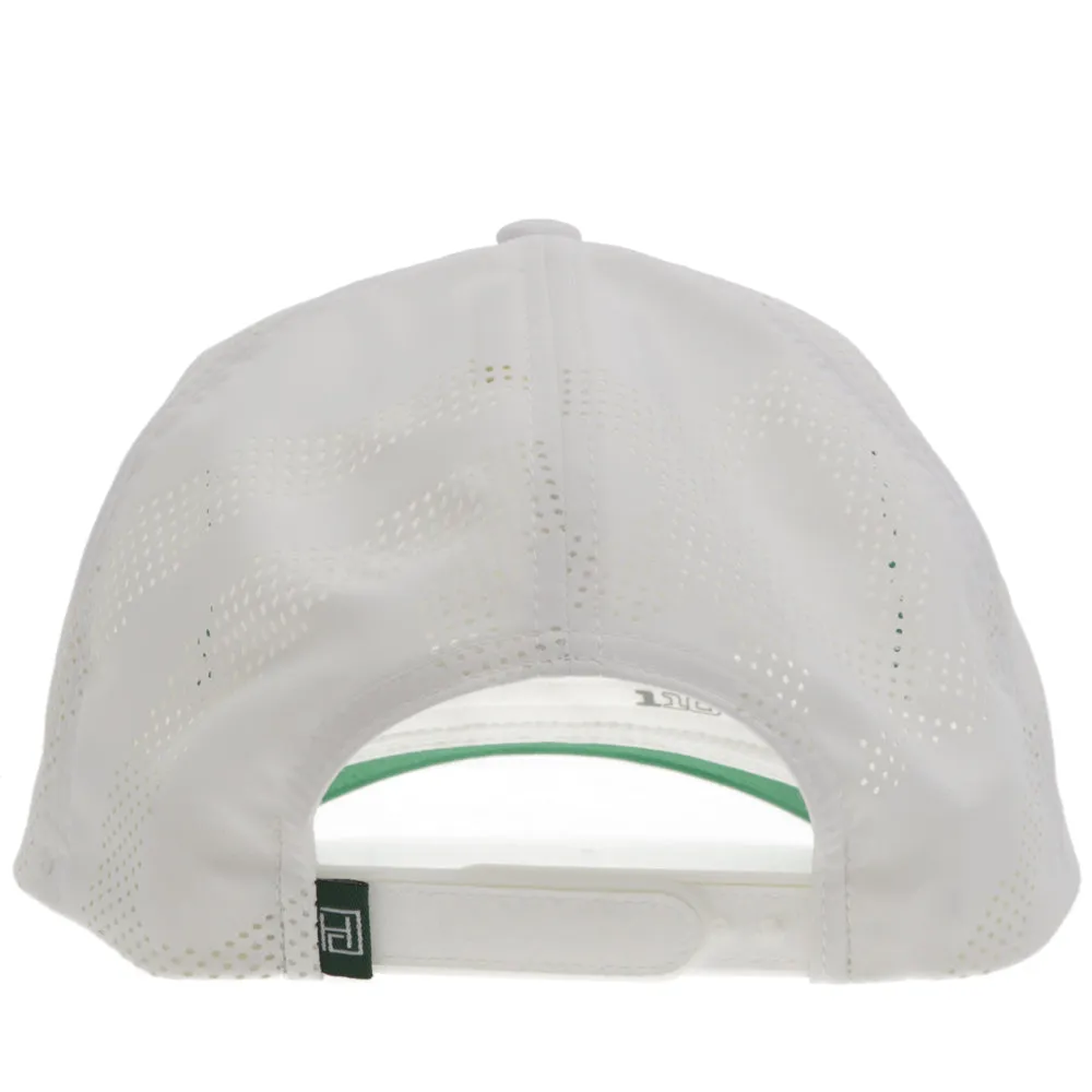 "Cowboy Golf" Hat White w/Green & White Patch