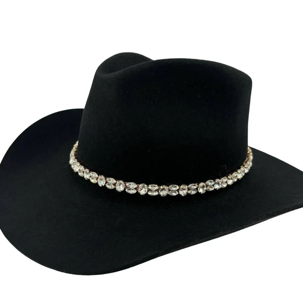 Rose Gold Rhinestone Bling Hat Band - The Kate