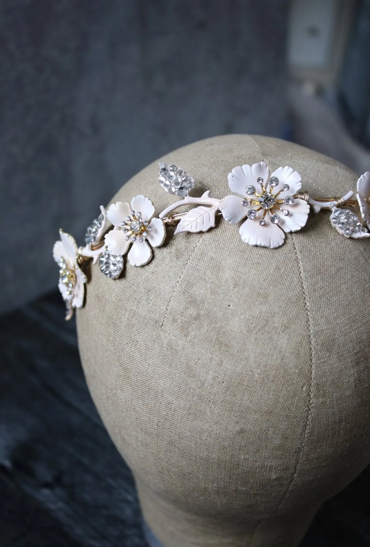 SERAPHINA Blush Floral Bridal Headband Headpiece