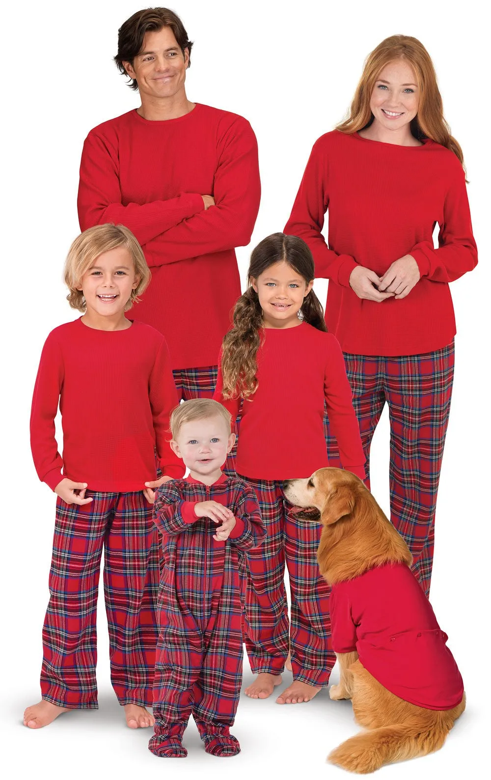 Stewart Plaid Thermal-Top Unisex Kids Pajamas - Family Set