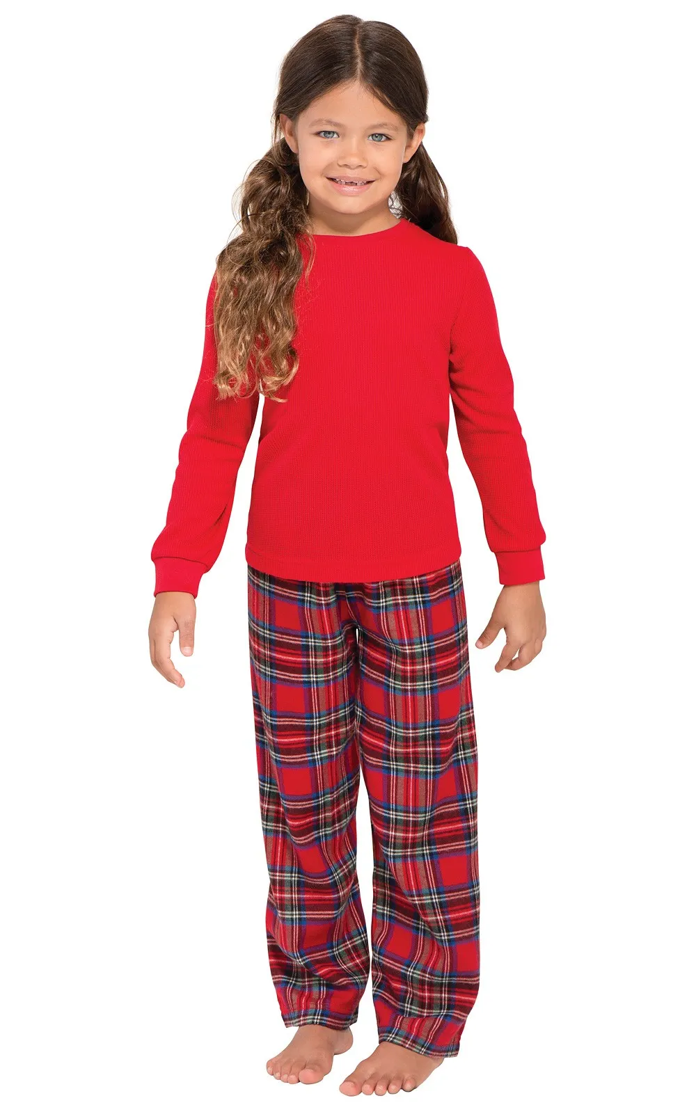 Stewart Plaid Thermal-Top Unisex Kids Pajamas - Family Set