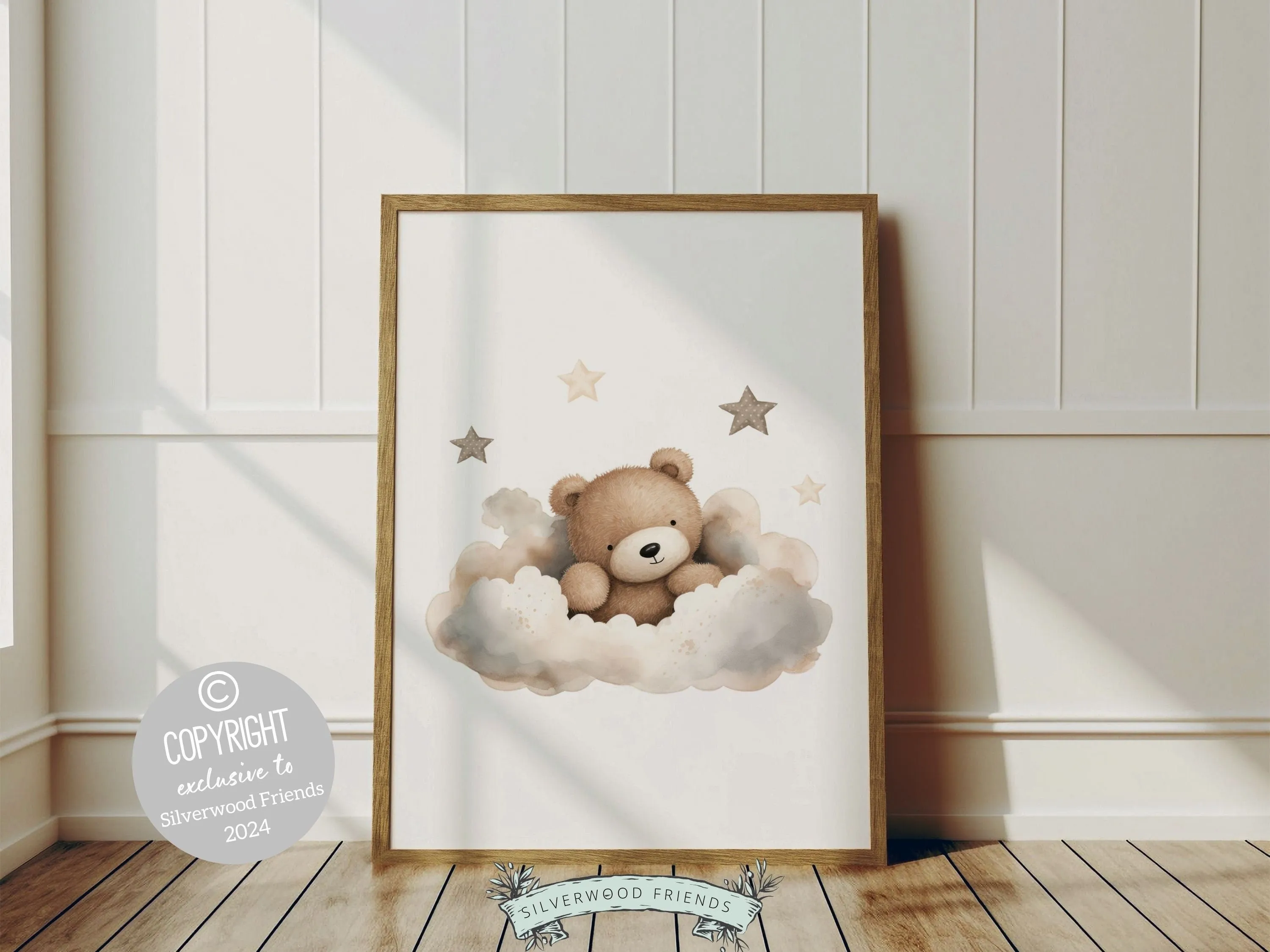 Teddy Bear Star Nursery Prints - Set of 3