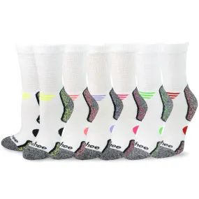 TeeHee Socks Unisex Diabetic Bamboo Crew White 6-Pack (12027)