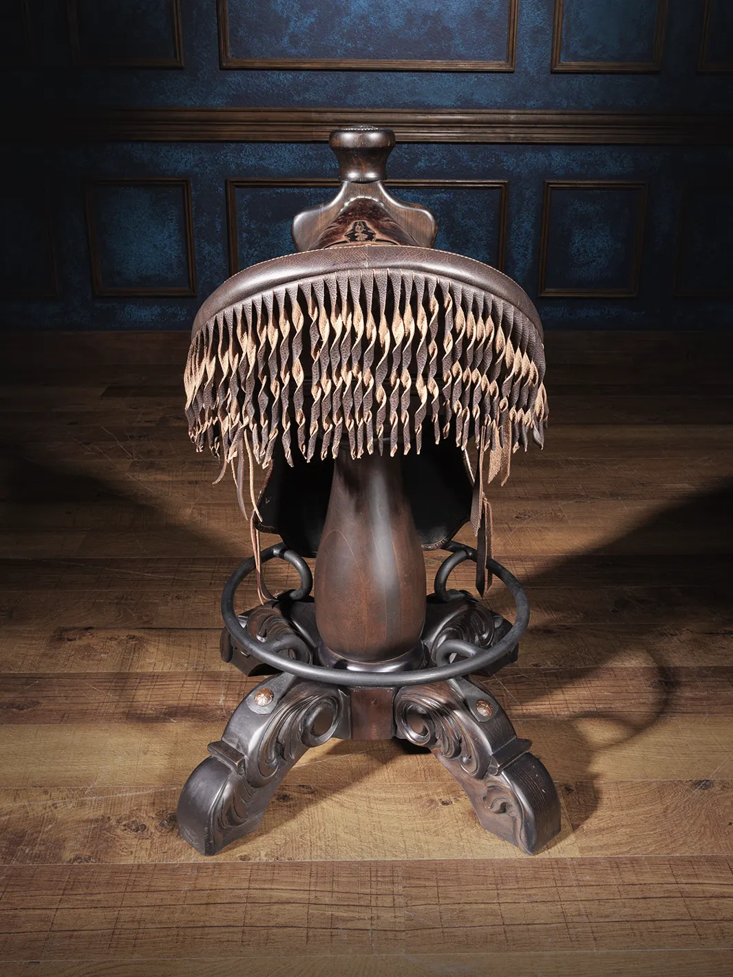 Texas Longhorn Stud Saddle Bar Stool