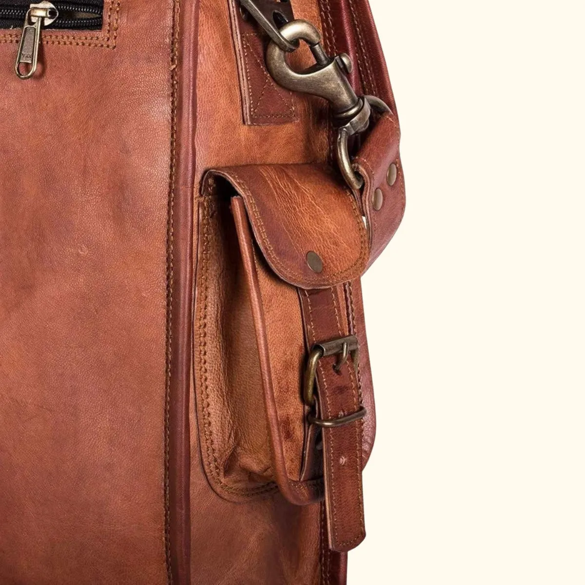 The Old Town - Vintage Leather Saddle Bag Briefcase