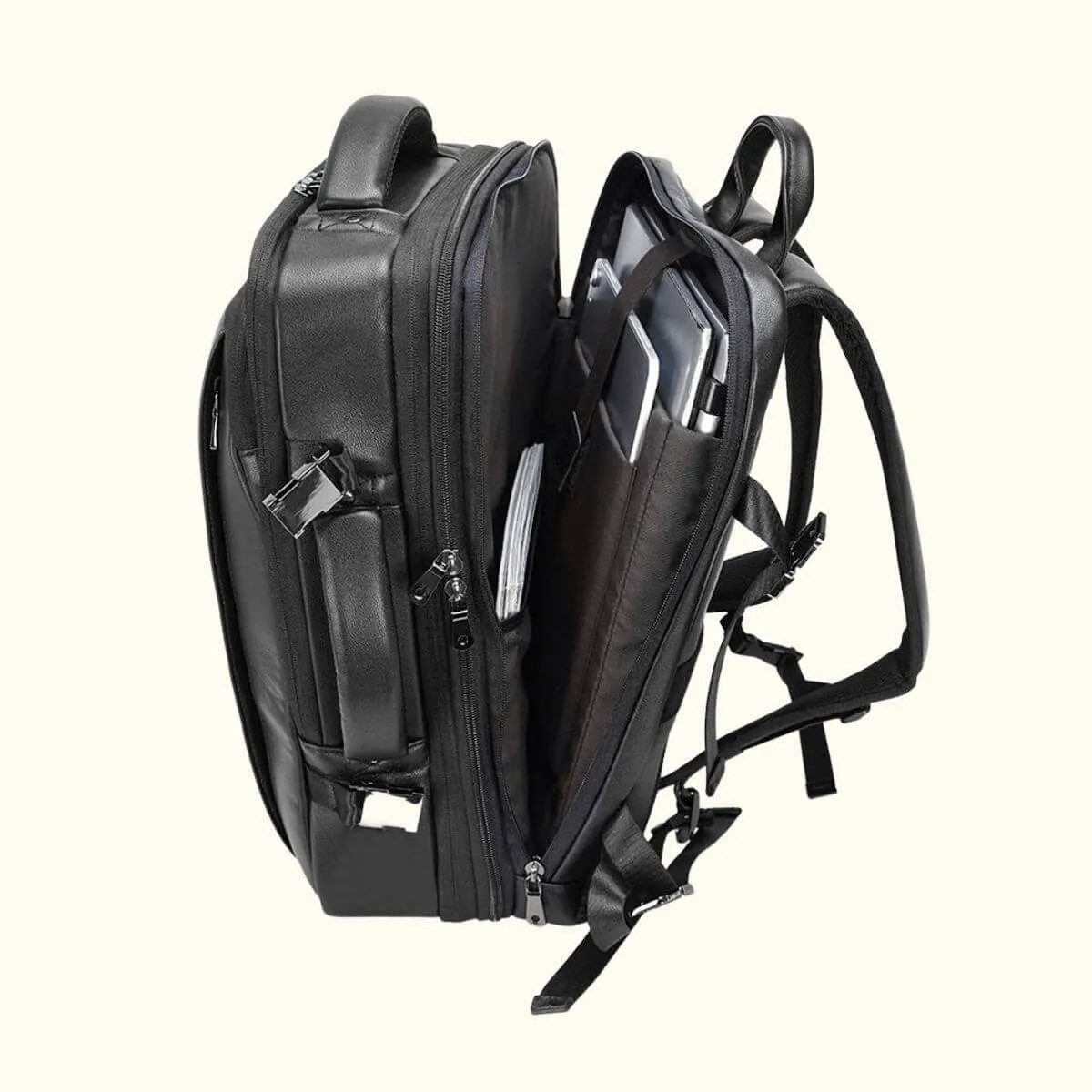 The Stetson Peak - Expandable Mens Leather Backpack