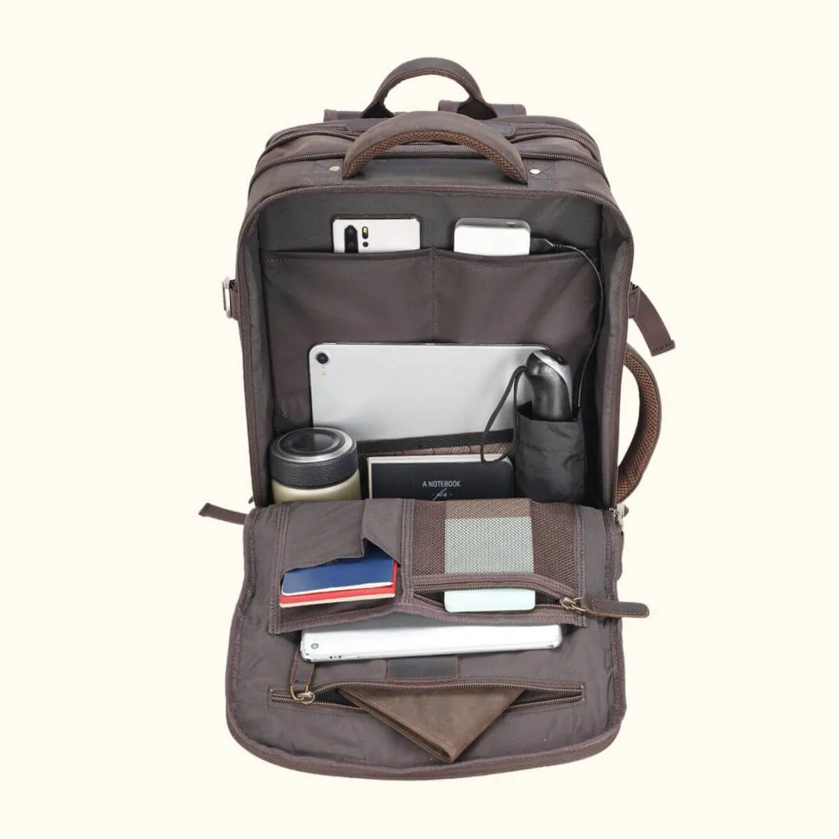 The Stetson Peak - Expandable Mens Leather Backpack