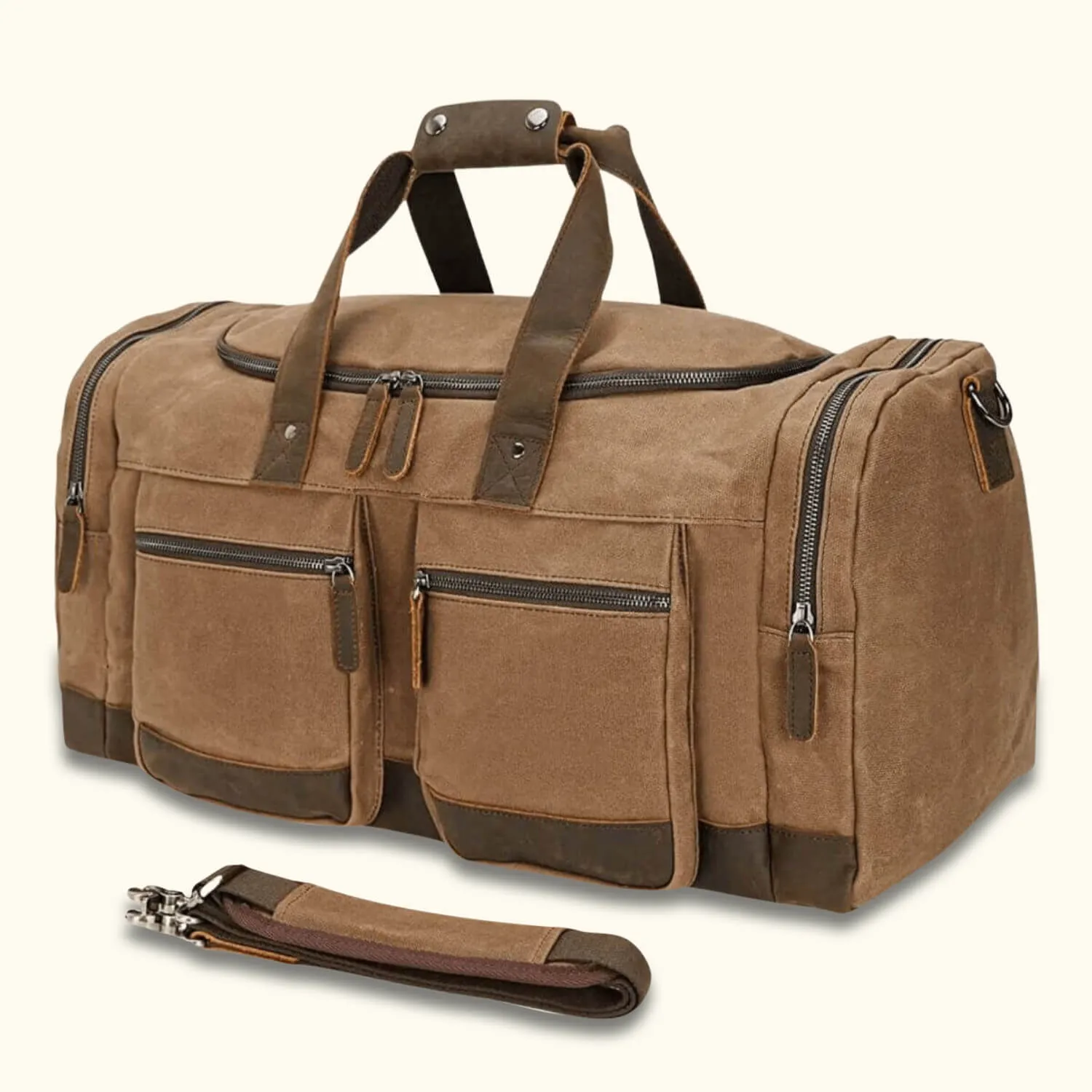 The Weekender - Waxed Canvas Leather Duffel