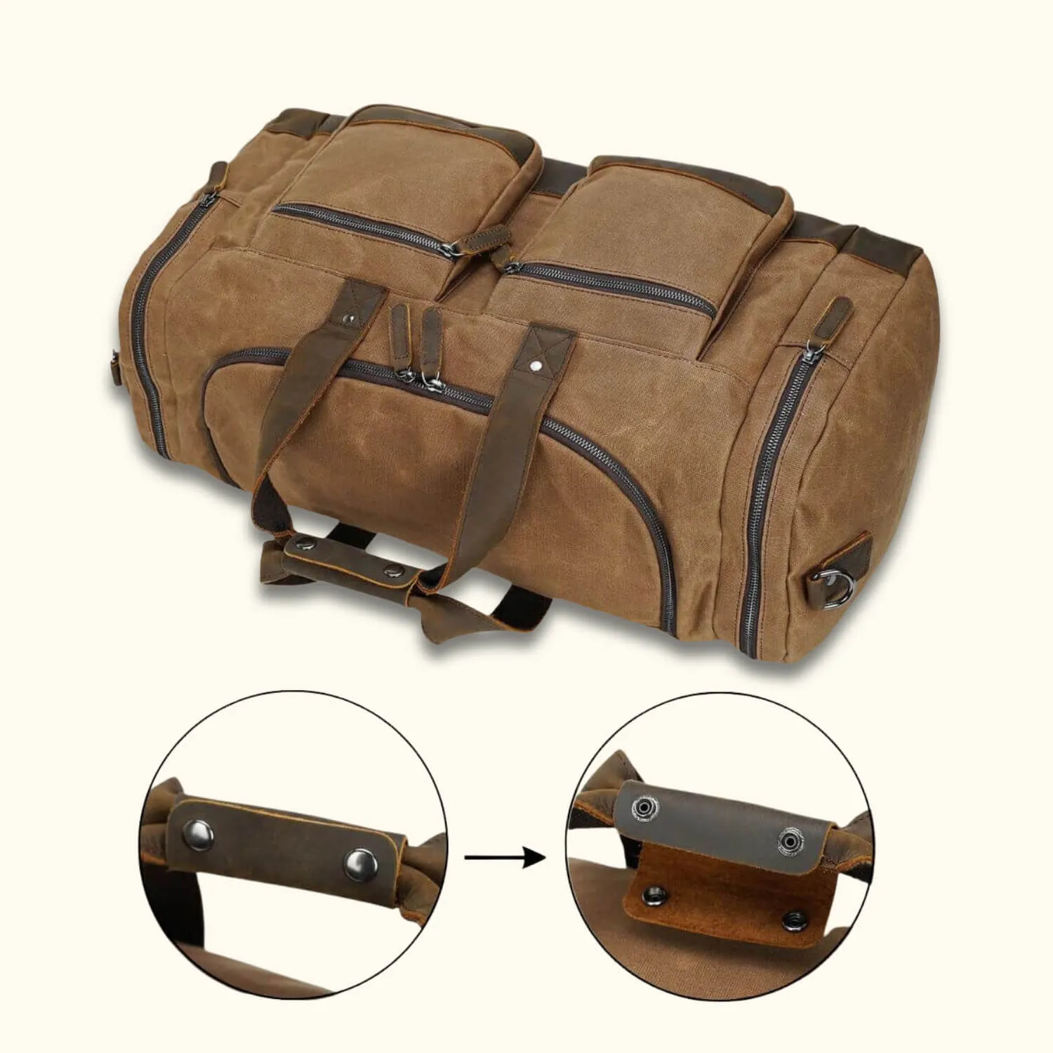 The Weekender - Waxed Canvas Leather Duffel