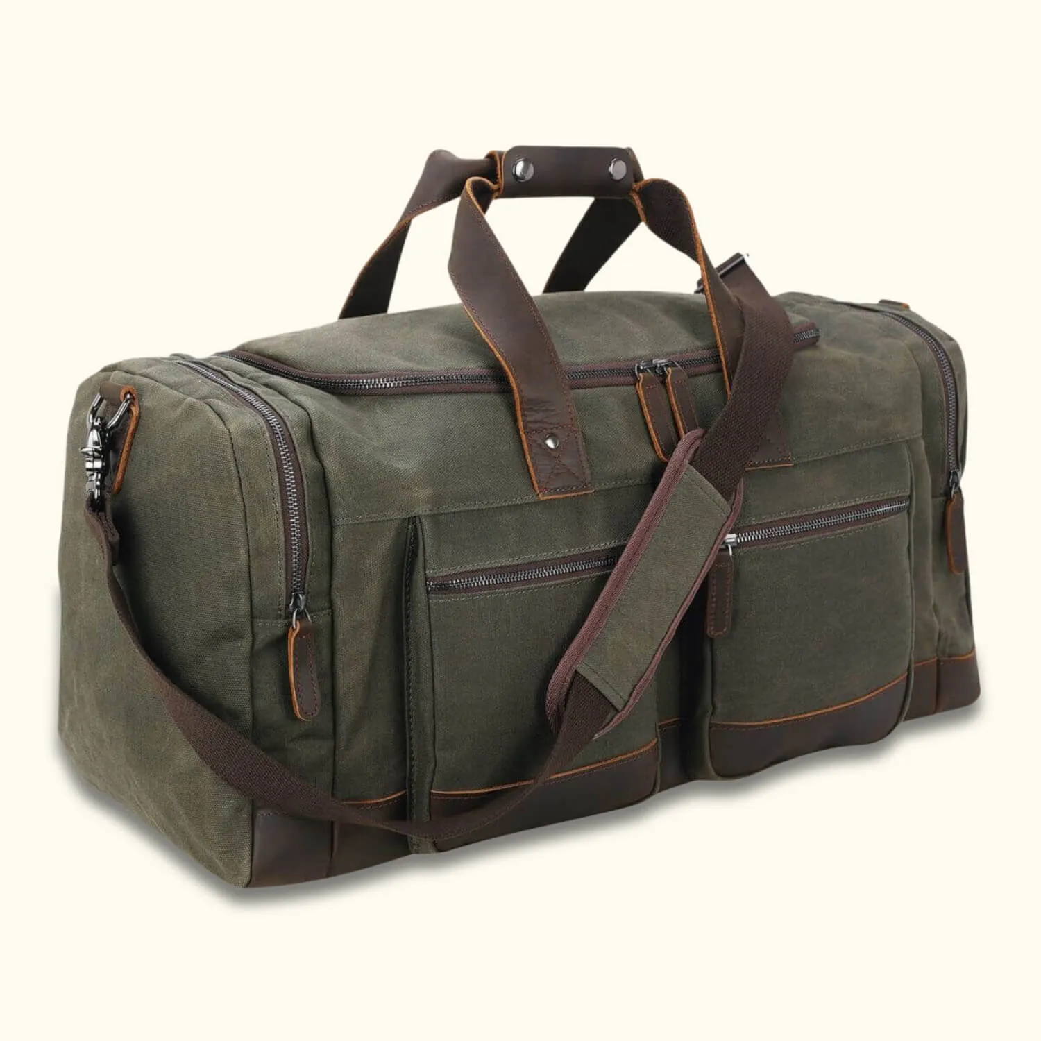 The Weekender - Waxed Canvas Leather Duffel