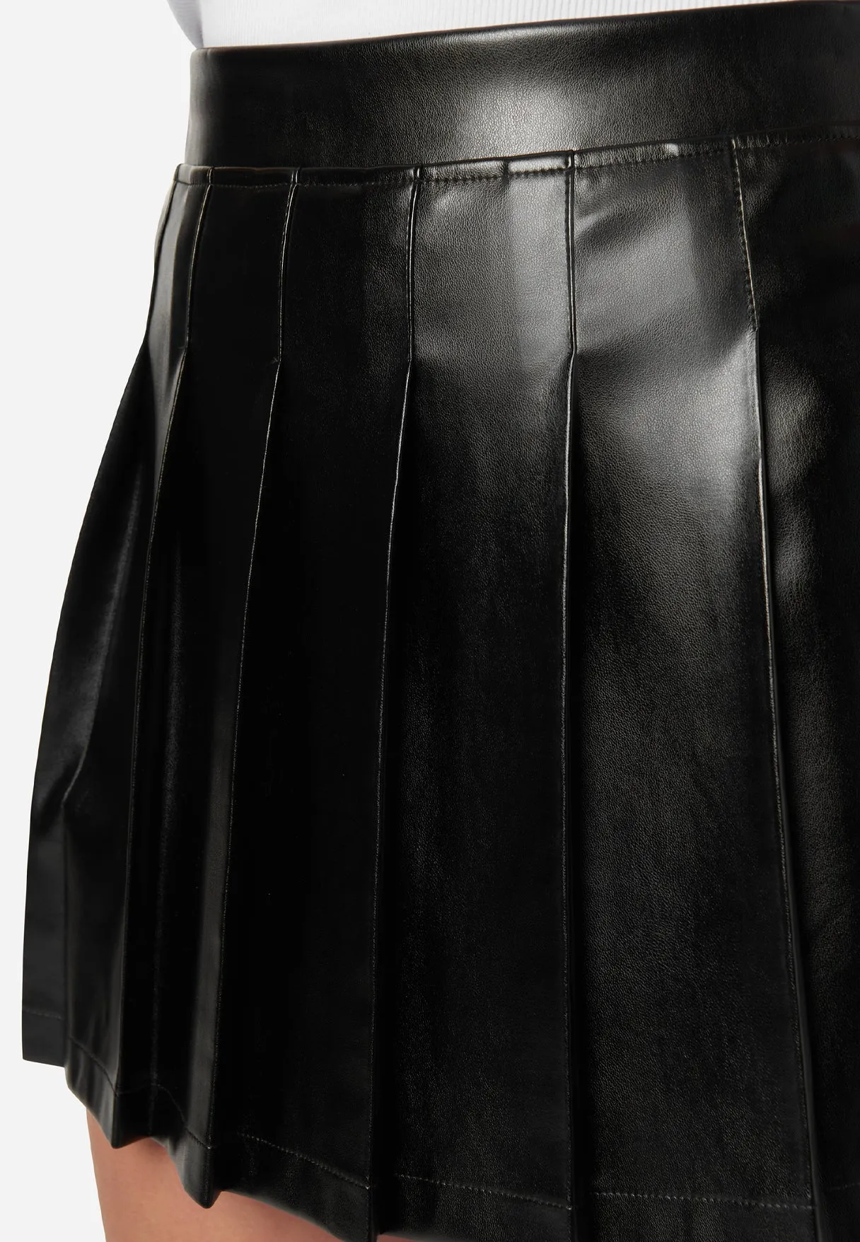 Twirl-tastic Pleated Leather Skirt