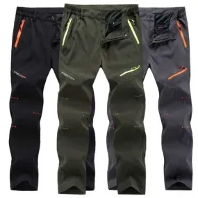 Waterproof Hiking Straight Leg Sport Pants Mens Outdoor Quick Drying Zipper Pockets Trousers