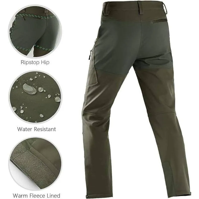 WHALE Men's Softshell Fleece Lined Snow Pants