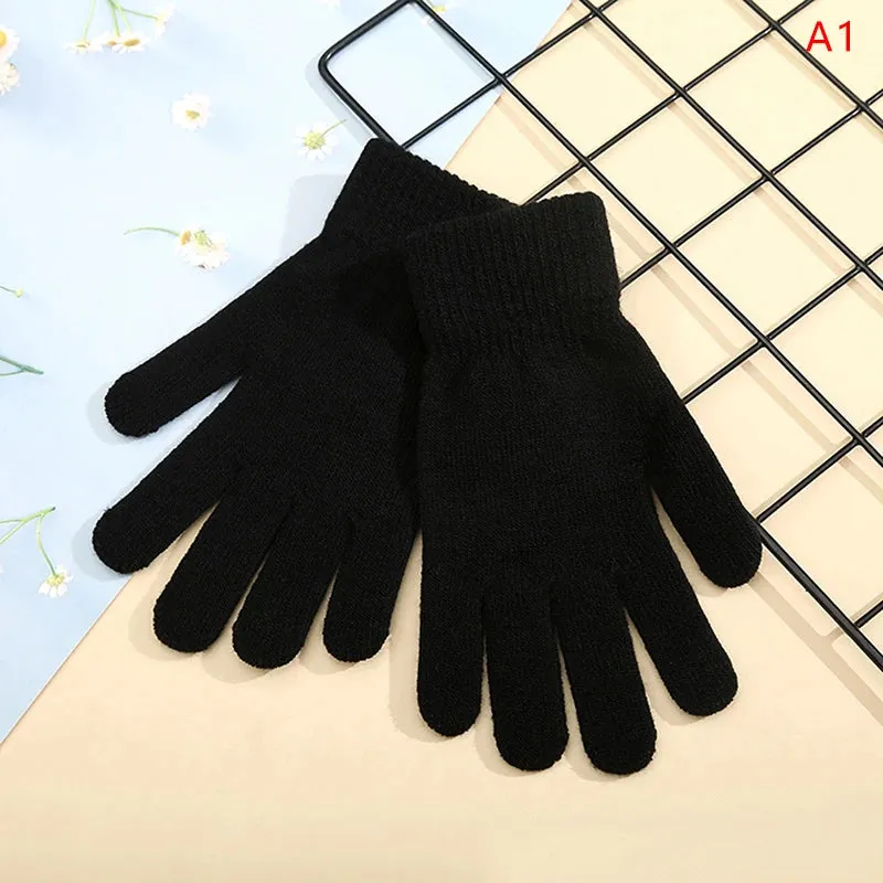 Winter Knitted Gloves Men Women Touch Screen Cold-proof Warm Full Finger Gloves Korean Style All-match Cycling Wool Gloves