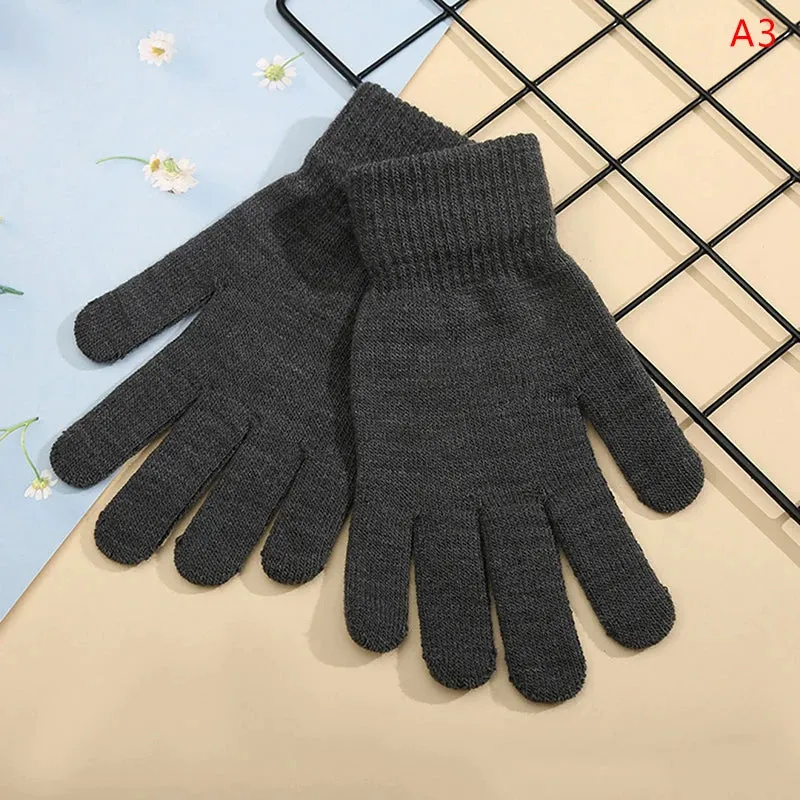 Winter Knitted Gloves Men Women Touch Screen Cold-proof Warm Full Finger Gloves Korean Style All-match Cycling Wool Gloves