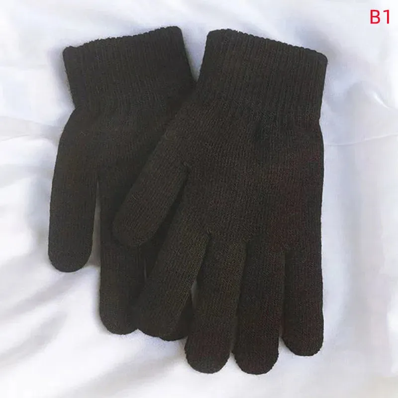 Winter Knitted Gloves Men Women Touch Screen Cold-proof Warm Full Finger Gloves Korean Style All-match Cycling Wool Gloves